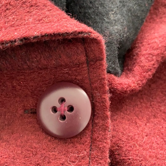 BB Dakota Red and Black Ombre Fuzzy Melton Coat - Picture 6 of 12